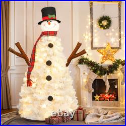 4ft Christmas Tree with 100 Lights-Snowman Shape-Artificial Tree Christmas Decor
