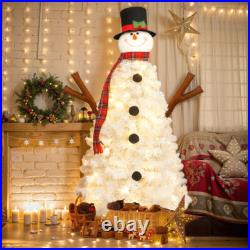 4ft Christmas Tree with 100 Lights-Snowman Shape-Artificial Tree Christmas Decor