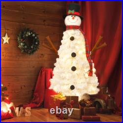4ft Christmas Tree with 100 Lights-Snowman Shape-Artificial Tree Christmas Decor