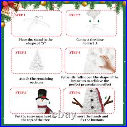 4ft Christmas Tree with 100 Lights-Snowman Shape-Artificial Tree Christmas Decor