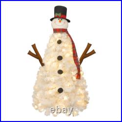 4ft Christmas Tree with 100 Lights-Snowman Shape-Artificial Tree Christmas Decor