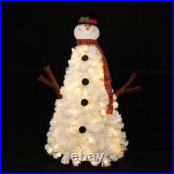 4ft Christmas Tree with 100 Lights-Snowman Shape-Artificial Tree Christmas Decor