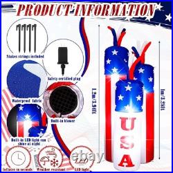 4ft Patriotic Inflatable Firecracker with LED Lights for Stunning Celebrations