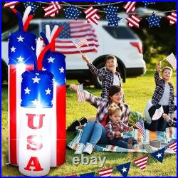 4ft Patriotic Inflatable Firecracker with LED Lights for Stunning Celebrations