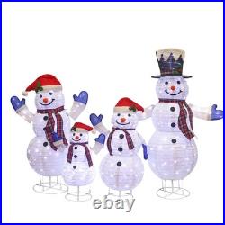 4pc Snowman Family Lighted Christmas Yard Decor Collapsible Display Set 4pc Snowman Family Lighted Christmas Yard Decor Collapsible Display Set