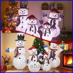 4pc Snowman Family Lighted Christmas Yard Decor Collapsible Display Set 4pc Snowman Family Lighted Christmas Yard Decor Collapsible Display Set