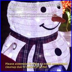 4pc Snowman Family Lighted Christmas Yard Decor Collapsible Display Set