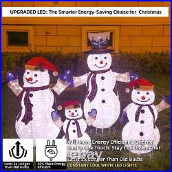 4pc Snowman Family Lighted Christmas Yard Decor Collapsible Display Set 4pc Snowman Family Lighted Christmas Yard Decor Collapsible Display Set