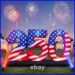 4th of July Inflatable 250th Anniversary LED Blow Up Yard Decor