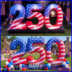 4th of July Inflatable 250th Anniversary LED Blow Up Yard Decor