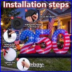 4th of July Inflatable 250th Anniversary LED Blow Up Yard Decor