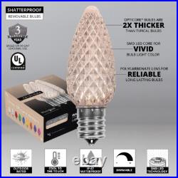 50 C9 OptiCore Shatterproof LED Christmas Lights Faceted Finish, Green Wire 50ft