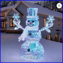 570 LED Pre-Lit Prismatic Snowman Iridescent Finish 6ft New In Box