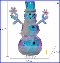 570 LED Pre-Lit Prismatic Snowman Iridescent Finish 6ft New In Box 570 LED Pre-Lit Prismatic Snowman Iridescent Finish 6ft New In Box
