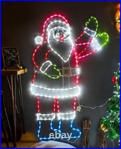 5FT 273 LED Santa Claus Light, Colorful Neon Light Sign Animated Christmas De 5FT 273 LED Santa Claus Light, Colorful Neon Light Sign Animated Christmas De