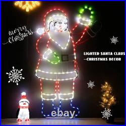 5FT 273 LED Santa Claus Light, Colorful Neon Light Sign Animated Christmas De 5FT 273 LED Santa Claus Light, Colorful Neon Light Sign Animated Christmas De