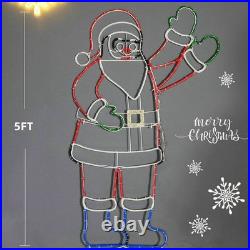 5FT 273 LED Santa Claus Light, Colorful Neon Light Sign Animated Christmas De 5FT 273 LED Santa Claus Light, Colorful Neon Light Sign Animated Christmas De