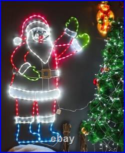 5FT 273 LED Santa Claus Light, Colorful Neon Light Sign Animated Christmas De 5FT 273 LED Santa Claus Light, Colorful Neon Light Sign Animated Christmas De