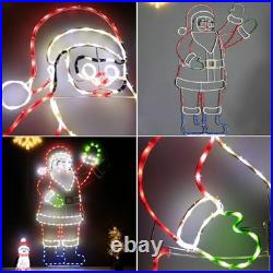 5FT Lighted Waving Santa Claus Animated Christmas Decoration, 273 LEDs Neon
