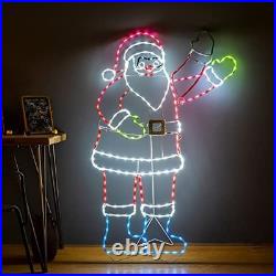 5FT Lighted Waving Santa Claus Animated Christmas Decoration, 273 LEDs Neon