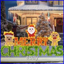 5FT Merry Christmas Decorations Lights Merry Christmas Sign Lighted Xmas Decor T
