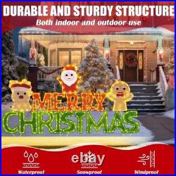 5FT Merry Christmas Decorations Lights Merry Christmas Sign Lighted Xmas Decor T