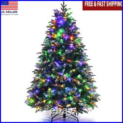 5FT Pre-Lit Artificial Christmas Tree With 250 LED Lights Snowy Pine Cones Berries 5FT Pre-Lit Artificial Christmas Tree With 250 LED Lights Snowy Pine Cones Berries