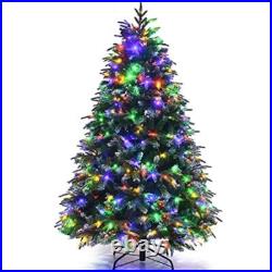 5FT Pre-Lit Artificial Christmas Tree With 250 LED Lights Snowy Pine Cones Berries 5FT Pre-Lit Artificial Christmas Tree With 250 LED Lights Snowy Pine Cones Berries