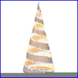 5FT Pre-lit Christmas Cone Tree with300 Warm White & 250 Cold White LED Lights