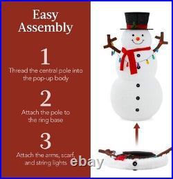 5Ft Lighted Pop-Up Snowman, Large White Outdoor Christmas Holiday Decoration