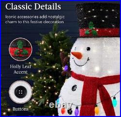 5Ft Lighted Pop-Up Snowman, Large White Outdoor Christmas Holiday Decoration