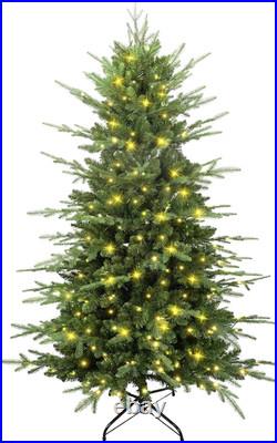 5Ft Pre-Lit Aspen Fir Artificial Christmas Tree, Pencil Xmas Tree