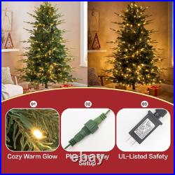 5Ft Pre-Lit Aspen Fir Artificial Christmas Tree, Pencil Xmas Tree
