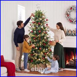 5Ft Pre-Lit Aspen Fir Artificial Christmas Tree, Pencil Xmas Tree