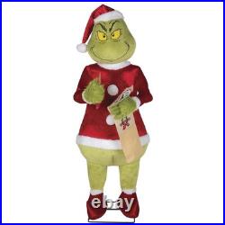 5'11 Animated Musical Moving Head & Arm Grinch Writing List Christmas Decor