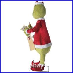 5'11 Animated Musical Moving Head & Arm Grinch Writing List Christmas Decor