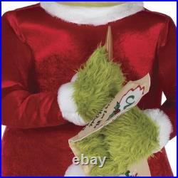 5'11 Animated Musical Moving Head & Arm Grinch Writing List Christmas Decor