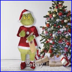 5'11 Animated Musical Moving Head & Arm Grinch Writing List Christmas Decor