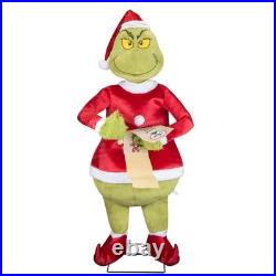 5'11 Animated Musical Moving Head & Arm Grinch Writing List Christmas Decor