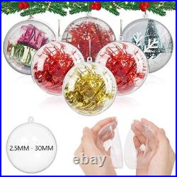 5-40PC Clear Fillable Baubles 2-30cm Plastic Wedding Christmas Decoration Round