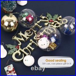 5-40PC Clear Fillable Baubles 2-30cm Plastic Wedding Christmas Decoration Round