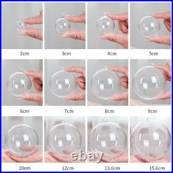 5-40PC Clear Fillable Baubles 2-30cm Plastic Wedding Christmas Decoration Round