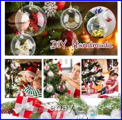 5-40PC Clear Fillable Baubles 2-30cm Plastic Wedding Christmas Decoration Round