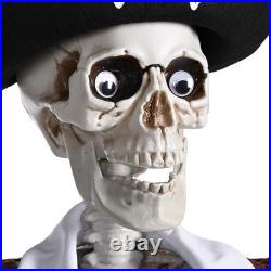 5.4 Ft Pirate Captain Skeleton & 15 Animated Tombstone Half Skeleton