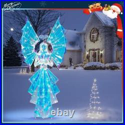 5.5FT Preit Lighted Christmas Prismatic Iridescent Angel With110 LED Lights Décor