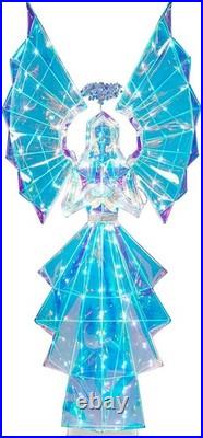 5.5FT Preit Lighted Christmas Prismatic Iridescent Angel With110 LED Lights Décor