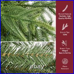 5.5-7.5ft Pre-Lit Mixed Cypress & PVC Artificial Christmas Tree Dual-Color LED