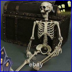 5'5 Halloween Poseable Human Size LED Lighted Skeleton Haunted Party Prop Decor