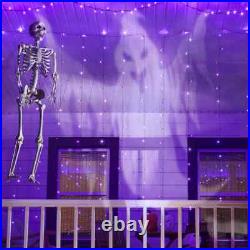5'5 Halloween Poseable Human Size LED Lighted Skeleton Haunted Party Prop Decor