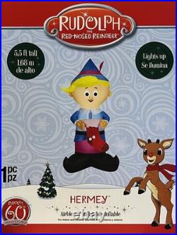 5.5' Hermey the Elf Rudolph Airblown Inflatable Christmas Decoration